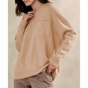 Banana Republic BR 100% Cashmere Carl Pullover Sweater Patch Pocket Size M
